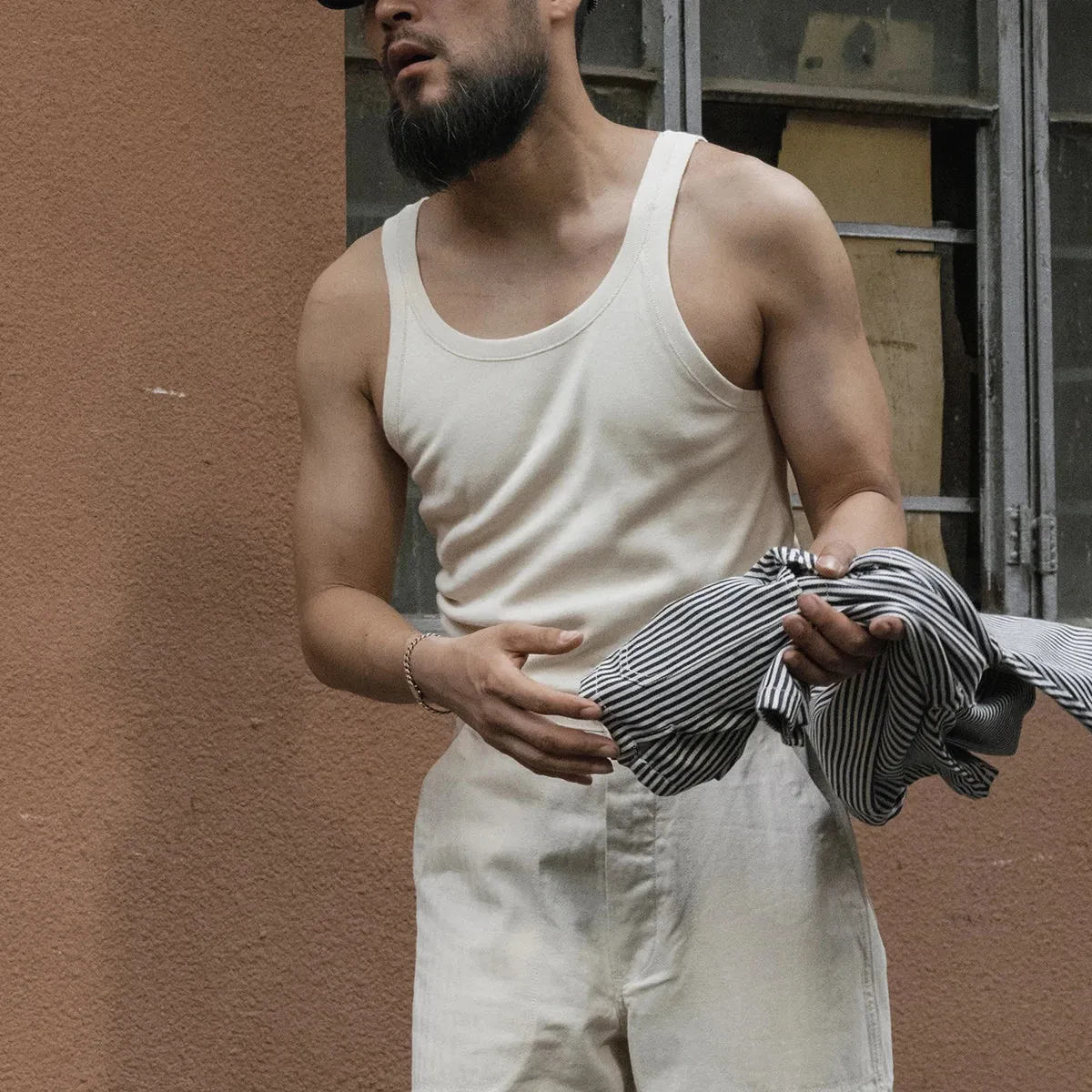 WWII Tank Top Sleeveless Undershirt Cotton Tee - Slim Fit
